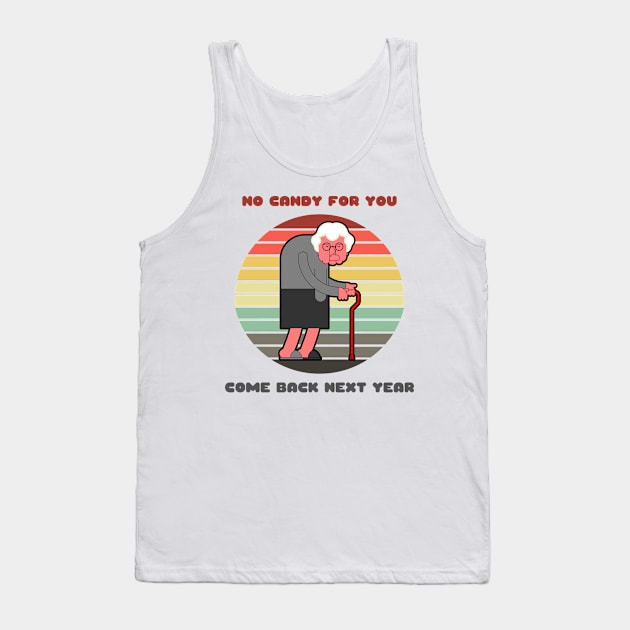 Sunset Old Lady / No Candy for You Tank Top by nathalieaynie